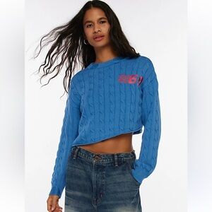 NWT Urban Outfitters Emmett Graphic Cable Knit Asymmetric Pullover Sweater